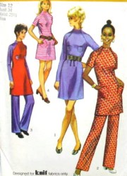 9216 SIMPLICITY 1970 KNIT MINI DRESS, PANTS PATTERN 12 34''; 16 38B CHOICE